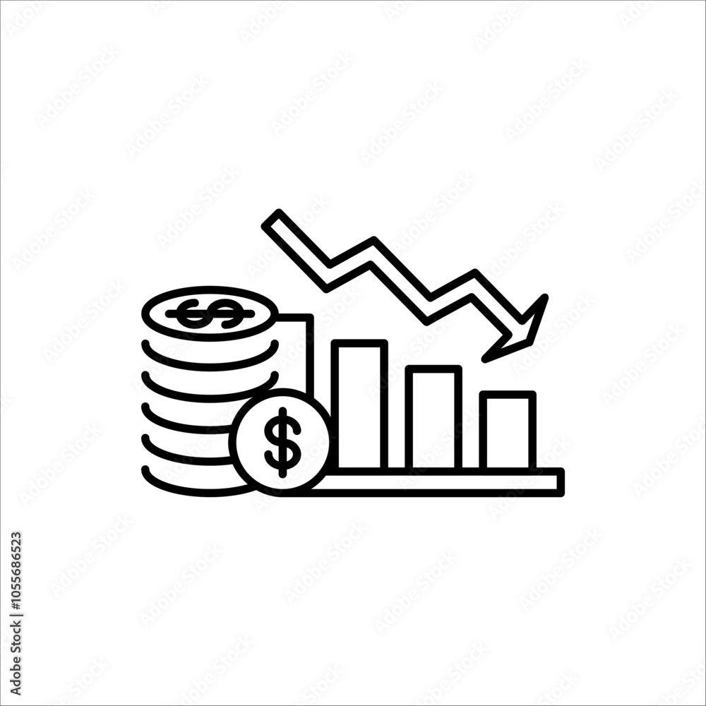 Deflation icon. Linear style deflation icon. Editable stroke. Vector illustration on white background. Deflation icon. Linear style deflation icon. Editable stroke. Vector illustration on white background.