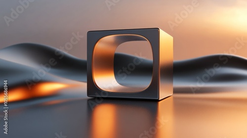  simple and elegant background hollow square concrete structure