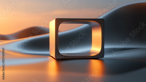  simple and elegant background hollow square concrete structure