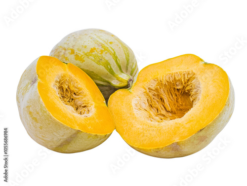 a pumpkin slice isolated on transparent or white background, png