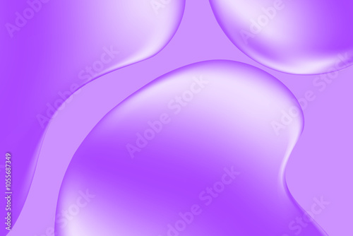 Abstract purple, violet glowing liquid blobs, flowing colorful technology background with copy space. Fluid organic forms, smooth plastic texture fluid pattern. Creative futuristic presentation