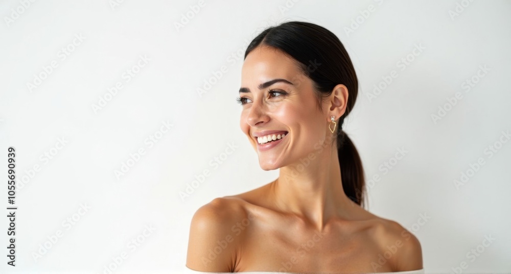 A Tunisian woman with smooth skin and a radiant smile A Tunisian woman with smooth skin and a radiant smile