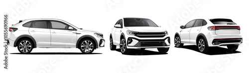 white car suv in front and back angle 