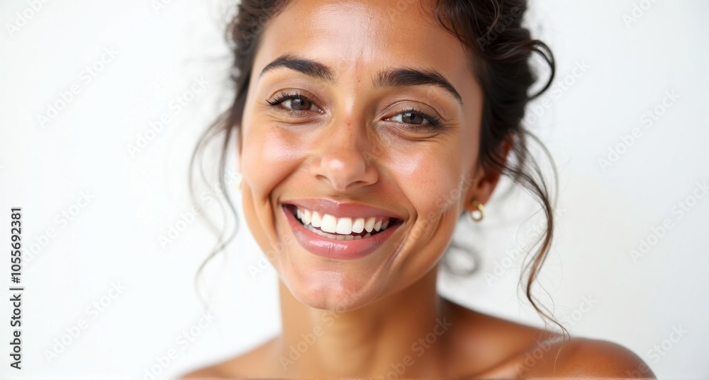 A Moroccan woman with glowing skin and a gentle smile A Moroccan woman with glowing skin and a gentle smile