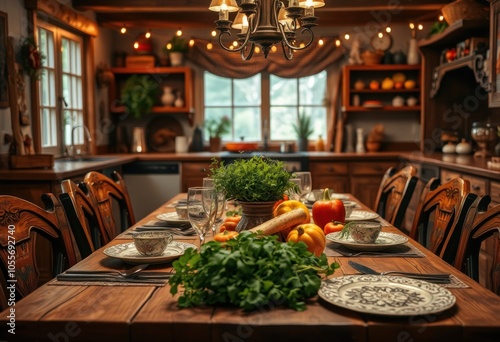 Charming rustic kitchen dining experience