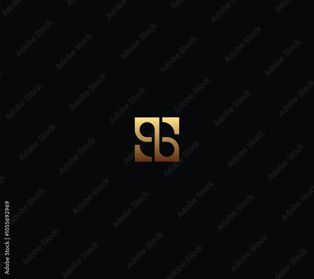 Luxury Number 96 or SS or ST monogram with black background. Luxury Number 96 or SS or ST monogram with black background.