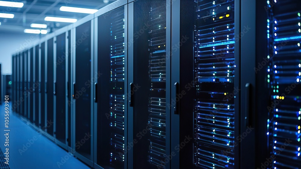 Diverse tech team optimizing server setups, modern data center, dynamic teamwork Diverse tech team optimizing server setups, modern data center, dynamic teamwork