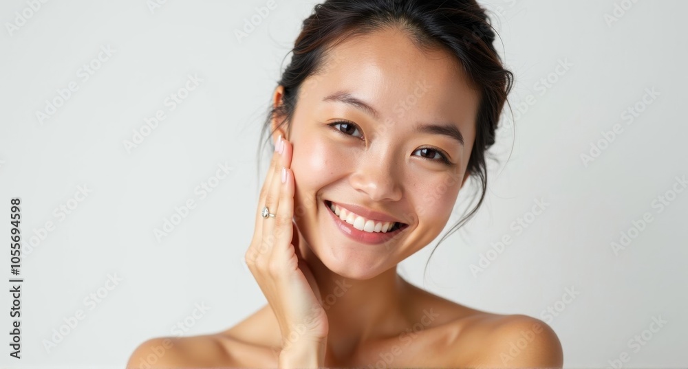 A Cambodian woman with a warm expression and smooth skin A Cambodian woman with a warm expression and smooth skin