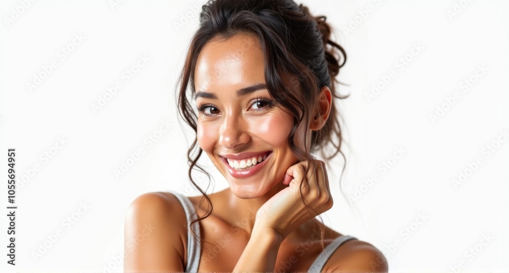 A Bolivian woman with bright skin and a welcoming smile A Bolivian woman with bright skin and a welcoming smile