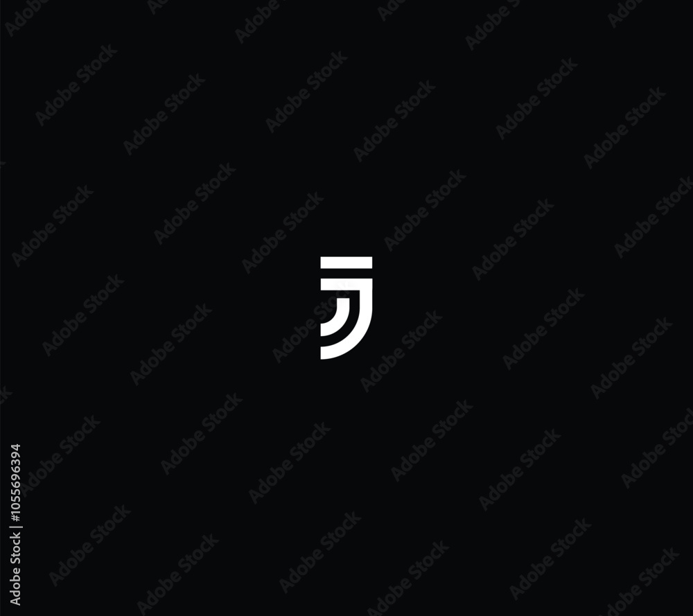 Letter J or JJ monogram with black background. Letter J or JJ monogram with black background.