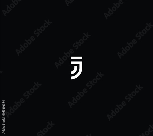 Letter J or JJ monogram with black background.	