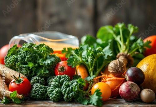 Fresh vegetables and herbs for healthy living