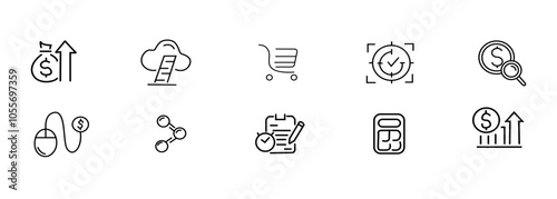 Set of 30 thin line icons related team, teamwork, co-workers, cooperation. Linear busines simple symbol collection. vector illustration. Editable stroke