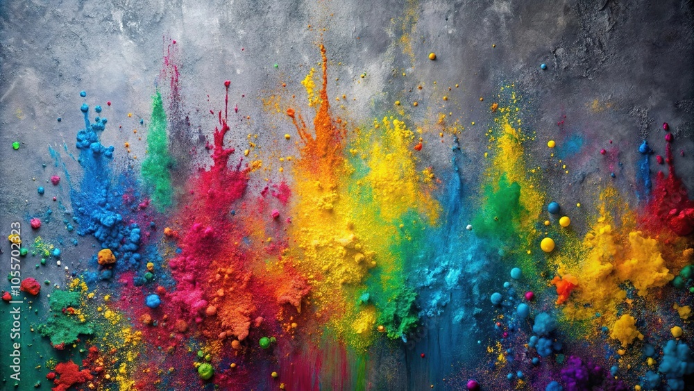 grey colour splash painting background with multicolour abstract texture with colourful paint Close-Up grey colour splash painting background with multicolour abstract texture with colourful paint Close-Up