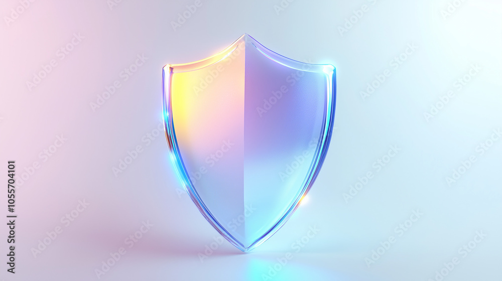 Colorful Shield with Light Gradient Symbolizing Safety