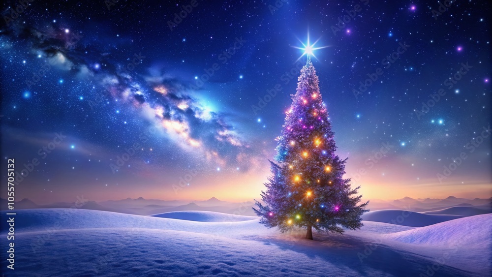 Abstract Christmas Tree Under a Crystal Clear Night Sky for Stunning Landscape Photography Abstract Christmas Tree Under a Crystal Clear Night Sky for Stunning Landscape Photography