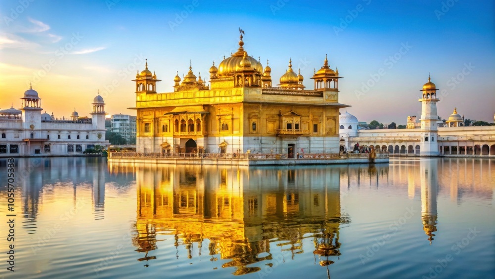 Obraz premium Sikh gurdwara Golden Temple in Amritsar, India , Sikhism, religion, holy, spiritual, worship, sacred, architecture