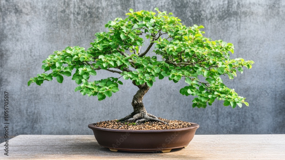 Elegant Bonsai Tree in Modern Pot Arrangement Elegant Bonsai Tree in Modern Pot Arrangement