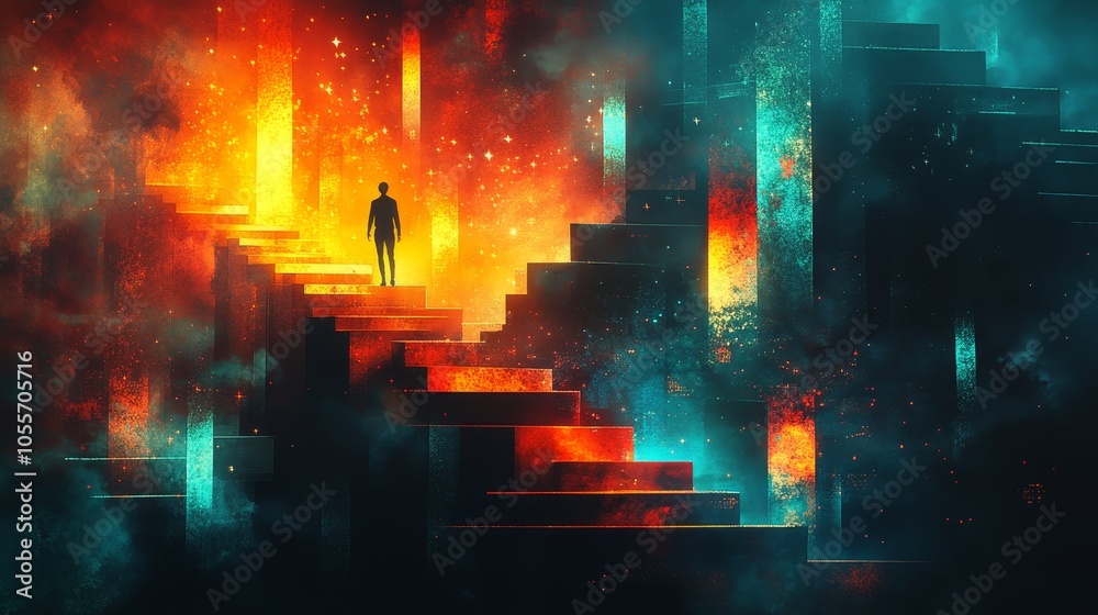 Fototapeta premium Abstract Watercolor Illustration of Team Participation