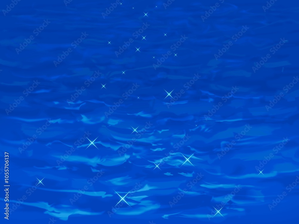 Obraz premium 夜の海の水面 イラスト素材