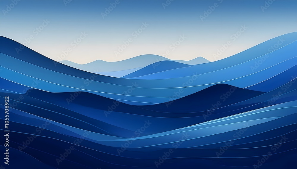 Abstract Blue Mountain Landscape Abstract Blue Mountain Landscape