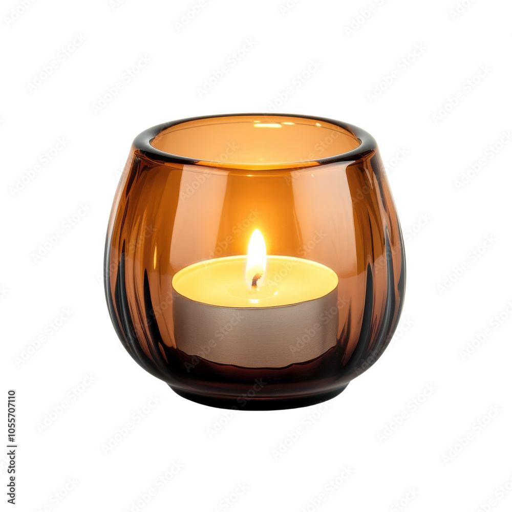 A warm, glowing candle sits in an elegant glass holder, casting a soft light, creating a cozy atmosphere. , isolated on transparent background. A warm, glowing candle sits in an elegant glass holder, casting a soft light, creating a cozy atmosphere. , isolated on transparent background.