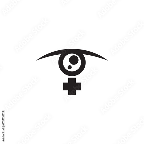 clinic eye house logo design simple