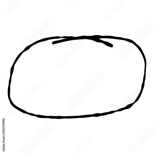 Outline hand painted frame doodle PNG isolated shape. Hand drawn line shape. Simple stroke grunge icon. Minimalist cartoon playful shape logo