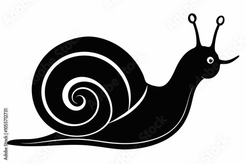 Sea snail silhouette vector illustration, snail icon symbol