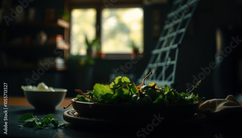 Fresh ingredients on a dark table