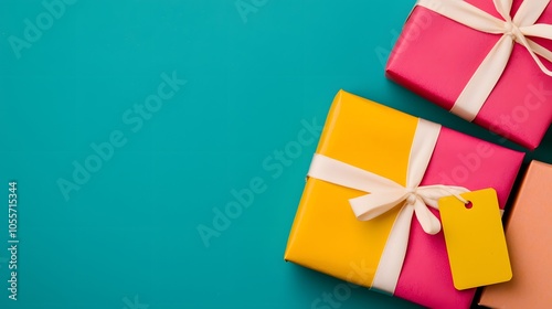 Vibrant Eco-Friendly Gift Boxes Perfect for Any Celebration or Green Monday Occasion Awaiting Joy. Green Monday Concept photo