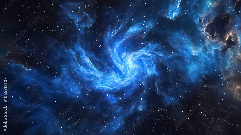 A swirling galaxy in deep space, showcasing vibrant purple and blue cosmic clouds. A swirling galaxy in deep space, showcasing vibrant purple and blue cosmic clouds.