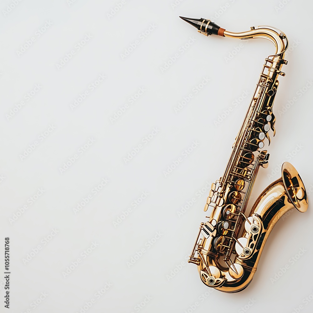 Naklejka premium A saxophone on a white background.