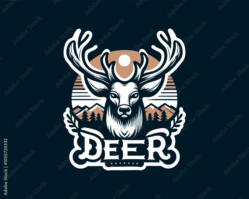 Deer logo vector template. Deer head logo icon vector illustration. Deer logo design for t-shirts Deer logo vector template. Deer head logo icon vector illustration. Deer logo design for t-shirts