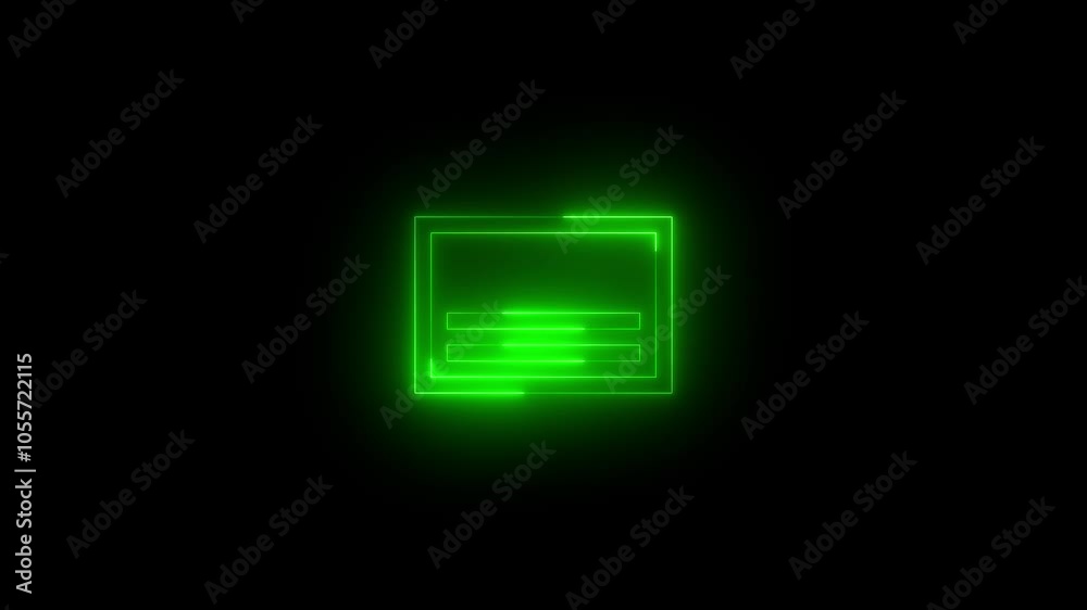 Neon triangle inner icon glowing black background animation