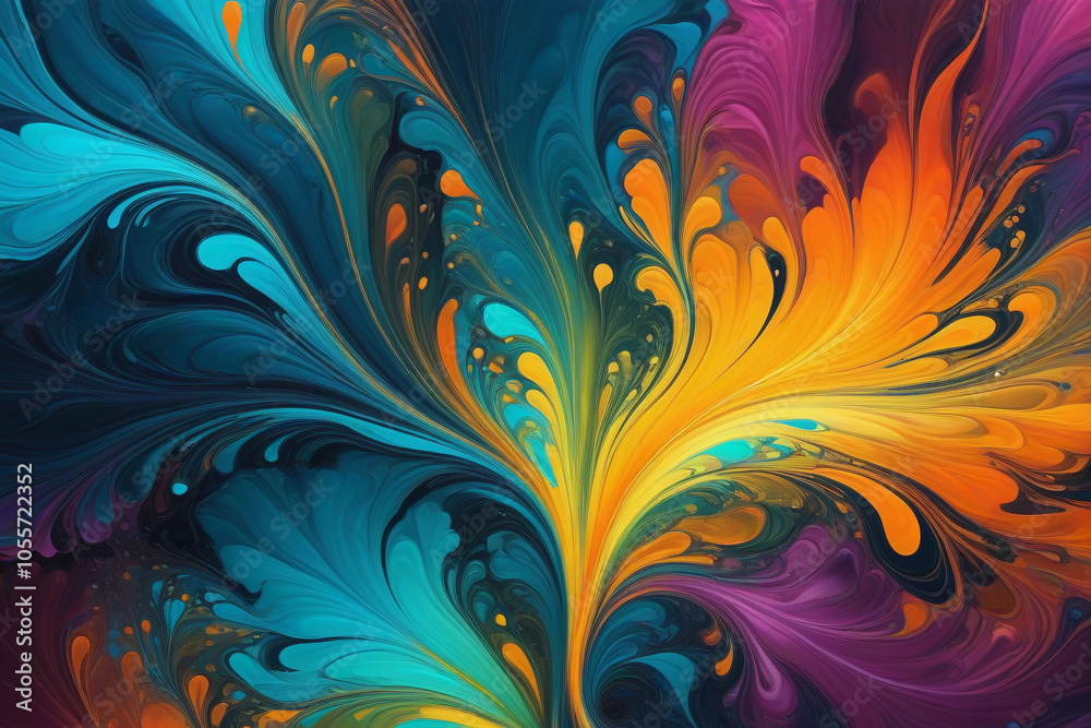 Vibrant and swirling colors blend beautifully in a mesmerizing abstract artwork, showcasing elegance and creativity in fluid dynamics. Vibrant and swirling colors blend beautifully in a mesmerizing abstract artwork, showcasing elegance and creativity in fluid dynamics.