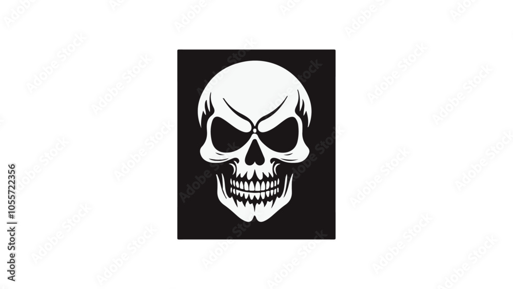 skull scary cool shape on black background vector illustration skull scary cool shape on black background vector illustration