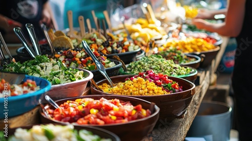 Vibrant Taco Bar with Fresh Ingredients