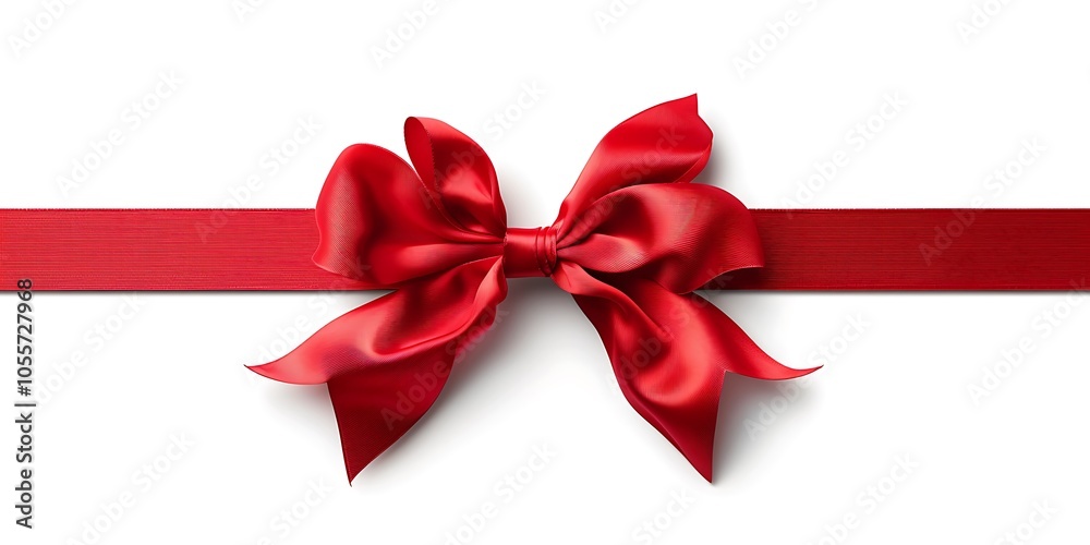 Red ribbon bow design isolated on white background. Red ribbon bow design isolated on white background.