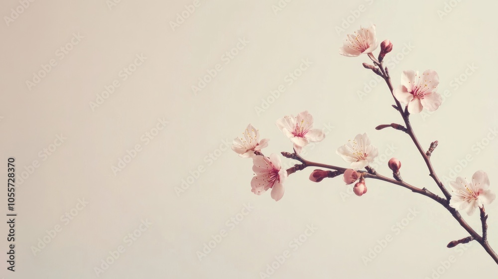 Fototapeta premium Delicate Pink Blossoms on a Branch