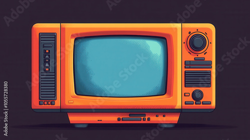 Retro cartoon television set design for nostalgic decor and media projects