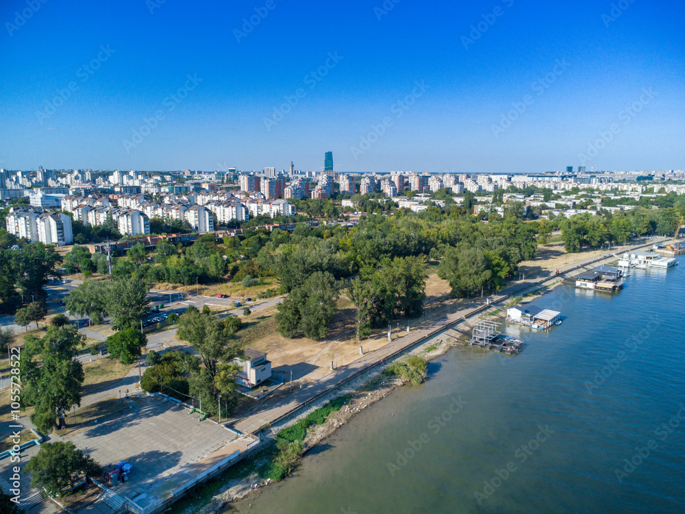 Fototapeta premium Serbia, Sava river, Ada međjica, Belgrade