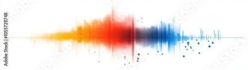 Colorful sound wave graphic on a white isolated background.