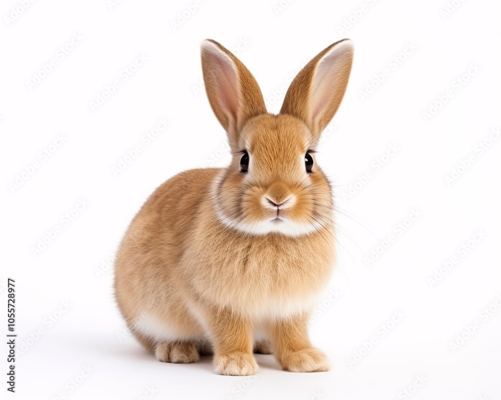 Fototapeta premium Cute Rabbit on White Background