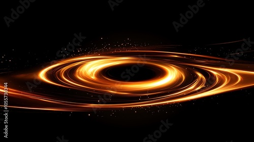 Dynamic swirl of light in dark background.