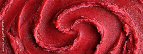 Close-up of the texture of berry sorbet or ice cream.