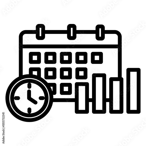 Calendar Graph Outline Icon