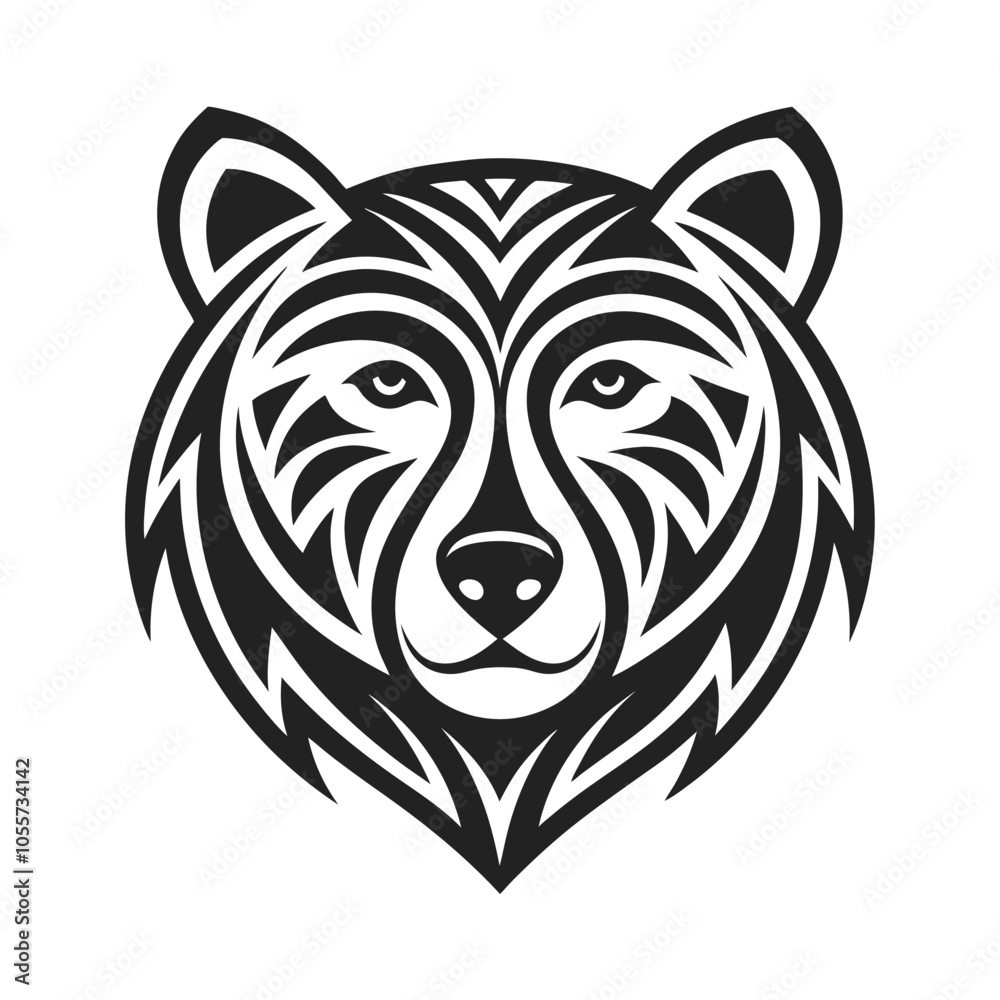 Tribal Bear Head Silhouette Vector Art illustration. Tribal Bear Head Silhouette Vector Art illustration.