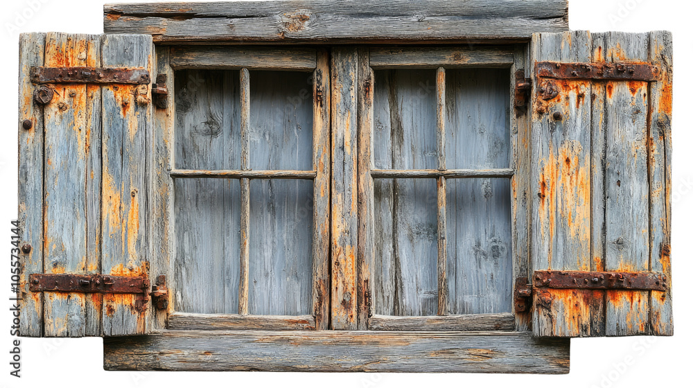 old wooden window on white background old wooden window on white background
