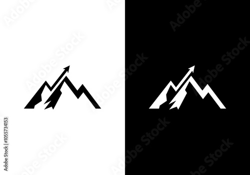 Mountain Growth Logo Design Vector